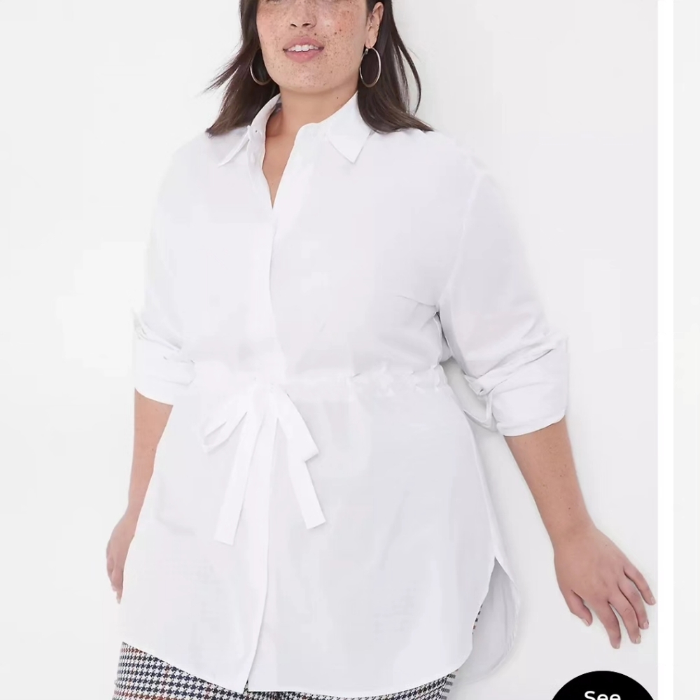 Lane Bryant Long Sleeve Button Down Tunic
